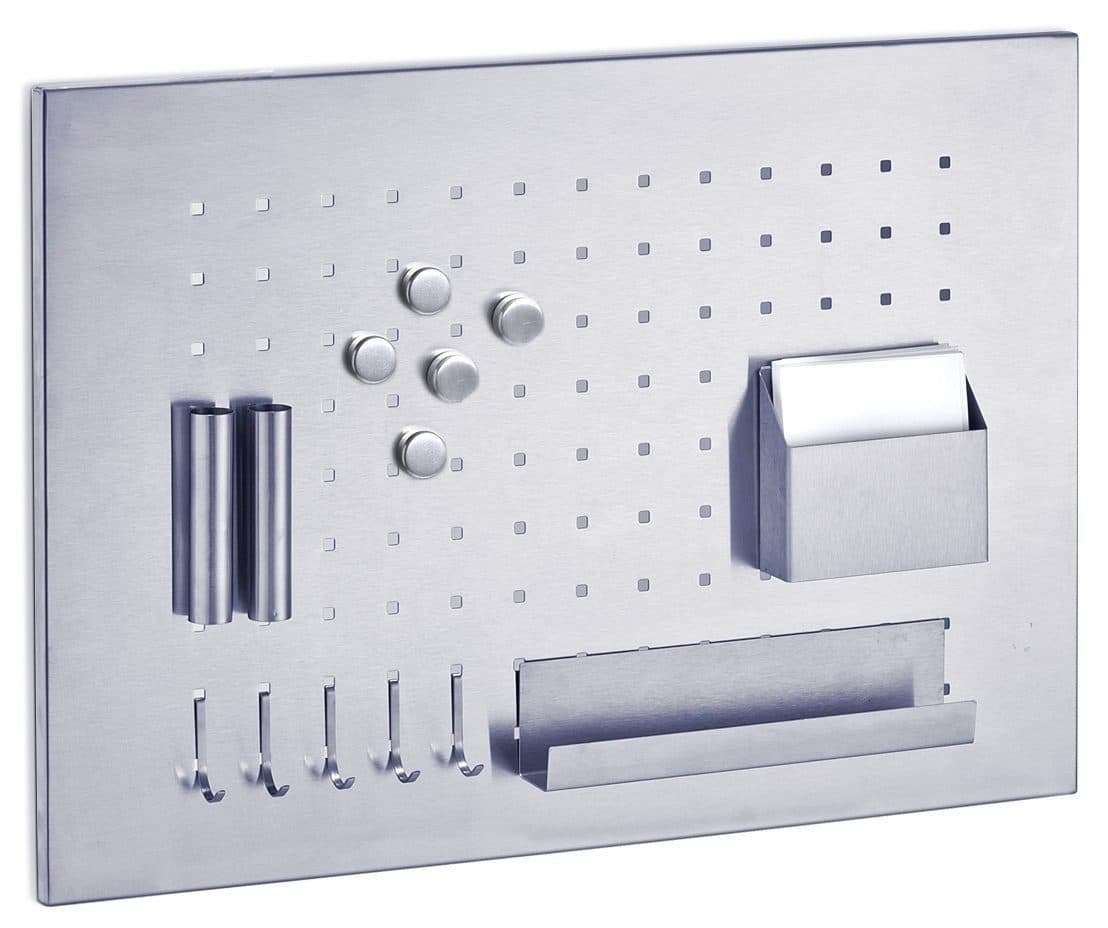 Memoboard ZELLER PRESENT Edelstahl Grau Silber Wandmontage