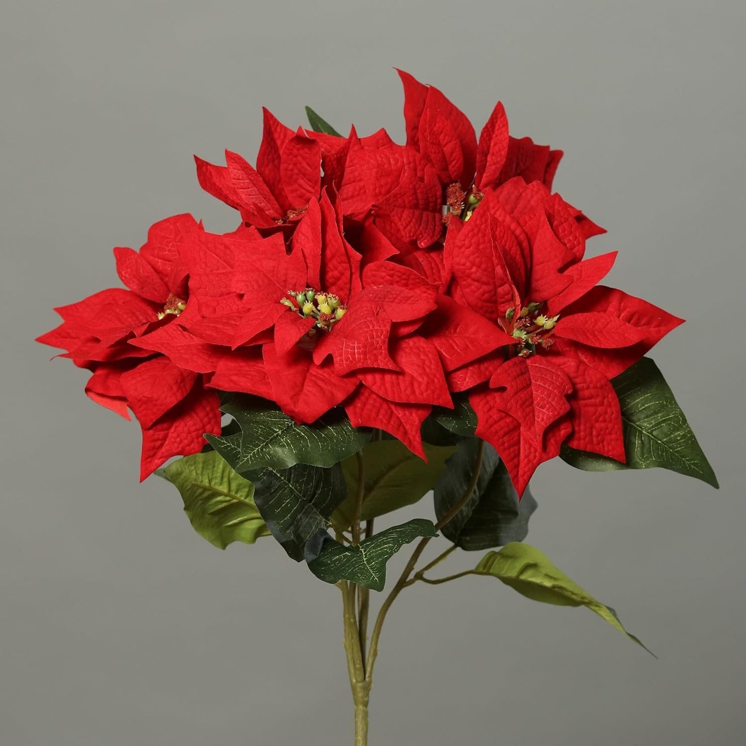 Künstliche Poinsettia Busch 47 cm Weihnachtsstern, mucPlants