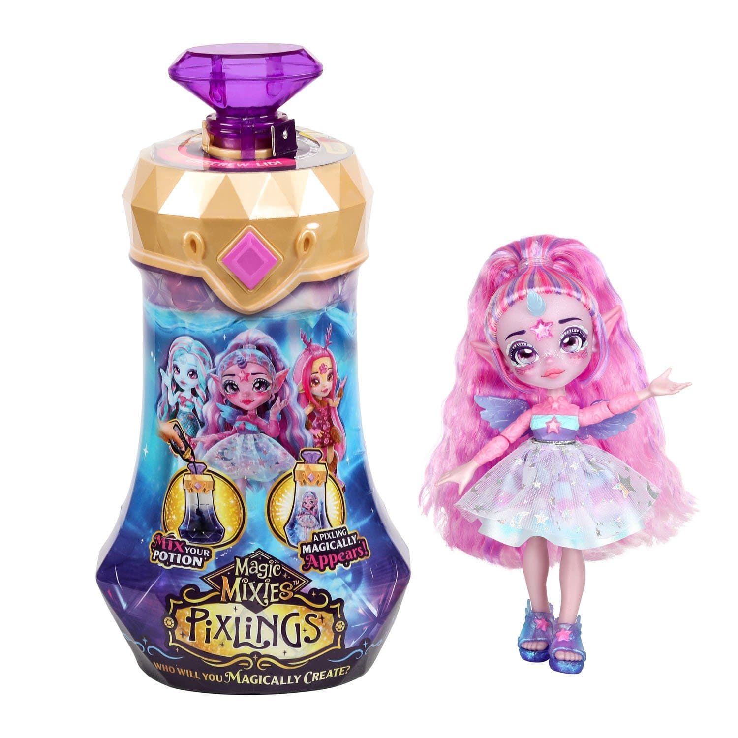 Moose Toys MAGIC MIXIES Pixlings S1 DOLL SGL PK PURPLE