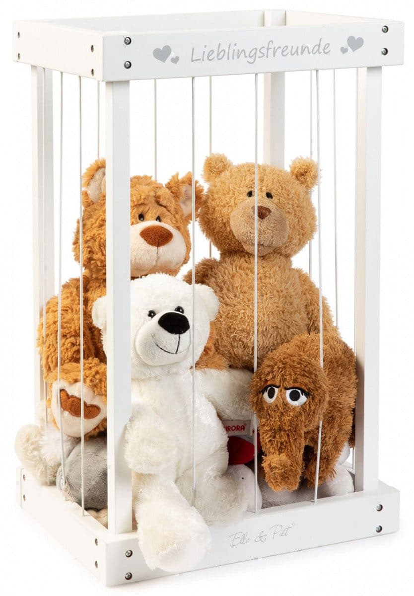 ELLA & PIET Spielzeugtruhe Weiß Holz Plüschtier-Box Aufbewahrung