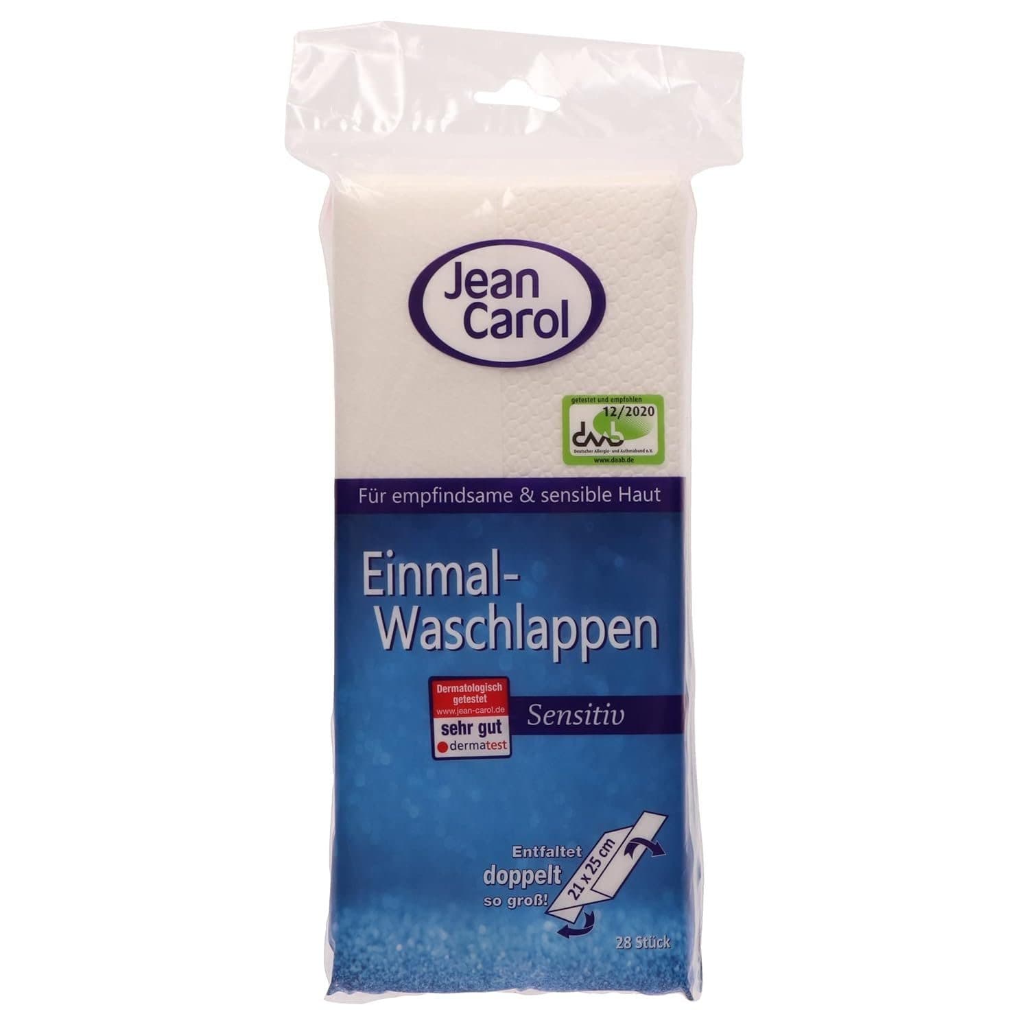 Jean Carol Einmal-Waschlappen Sensitiv 28 Stück