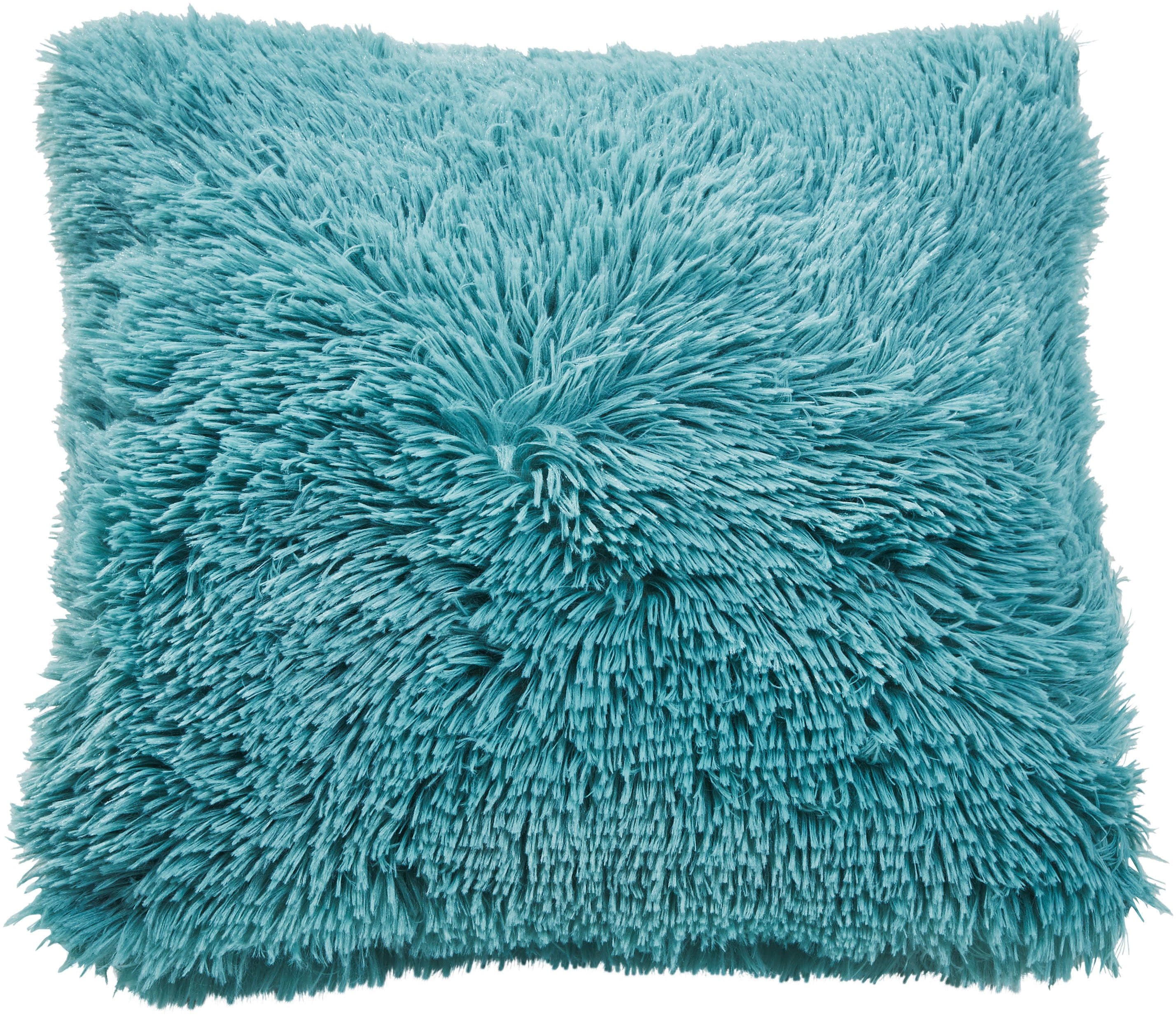 done.® Flurry Kissen Aqua Felloptik