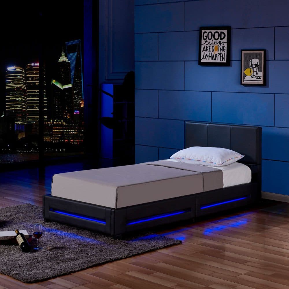 HOME DELUXE LED Bett Asteroid Schwarz Modernes Design