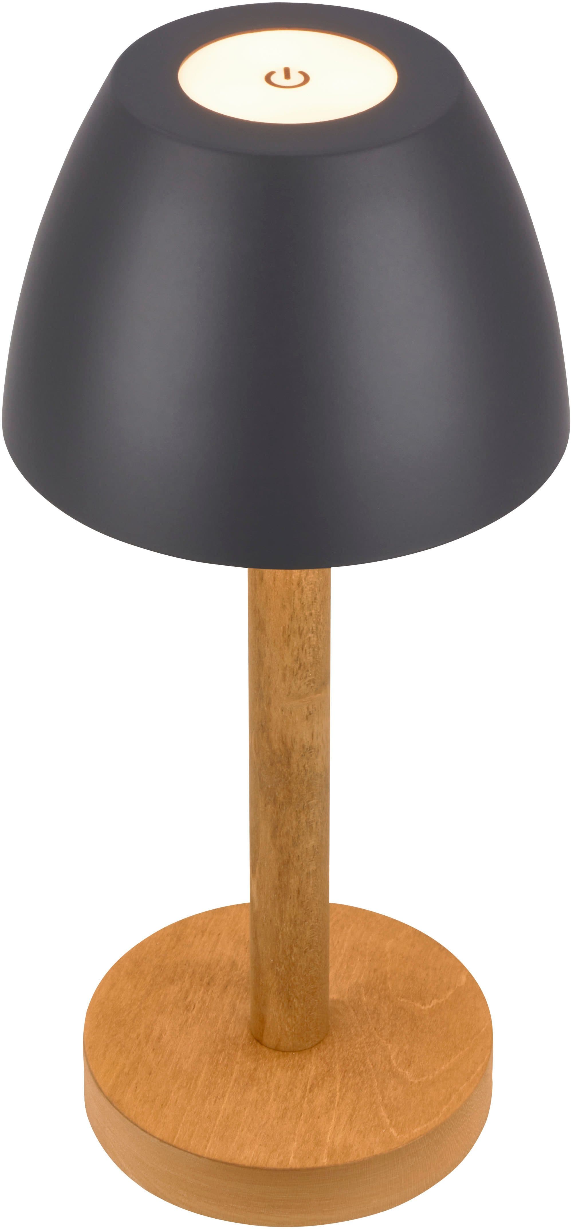 BRILONER LED Außen-Tischleuchte SERINA WOOD Anthrazit Dimmbar