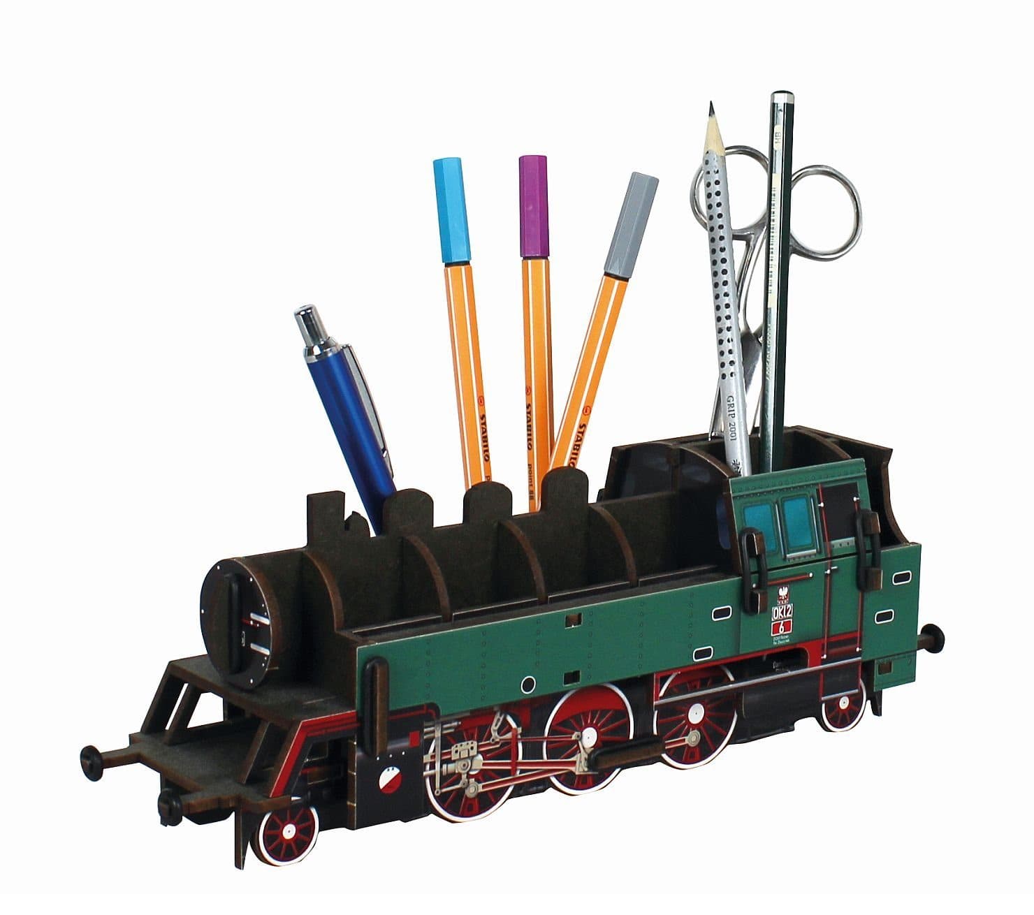 WERKHAUS® Stiftebox Dampflok OKL2 Schwarz/Grün