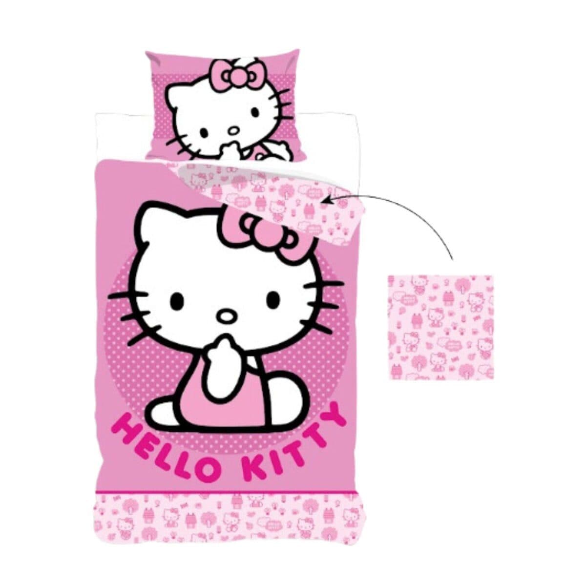 Hello Kitty Bettwäsche Kinder Mikrofaser Rosa 140x200 cm