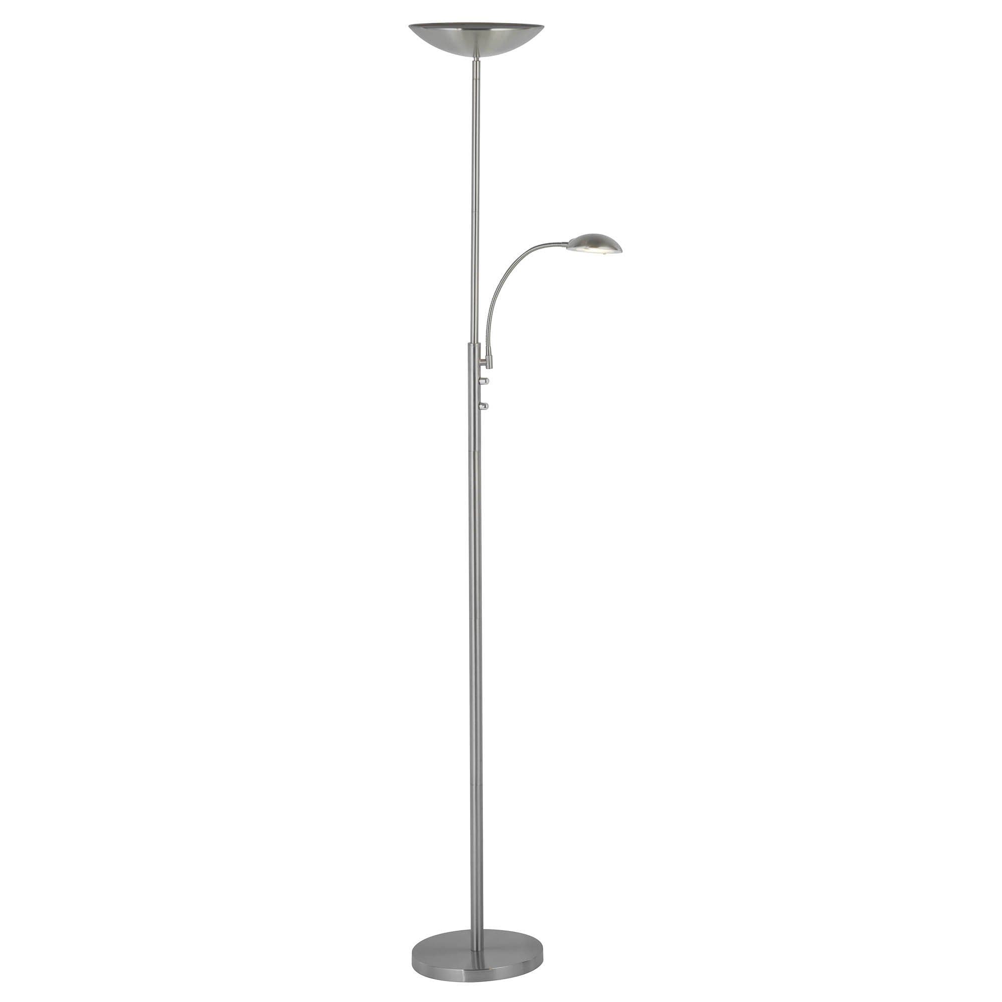 BRILLIANT Deckenfluter Rosanna LED mit Lesearm Grau Eisen