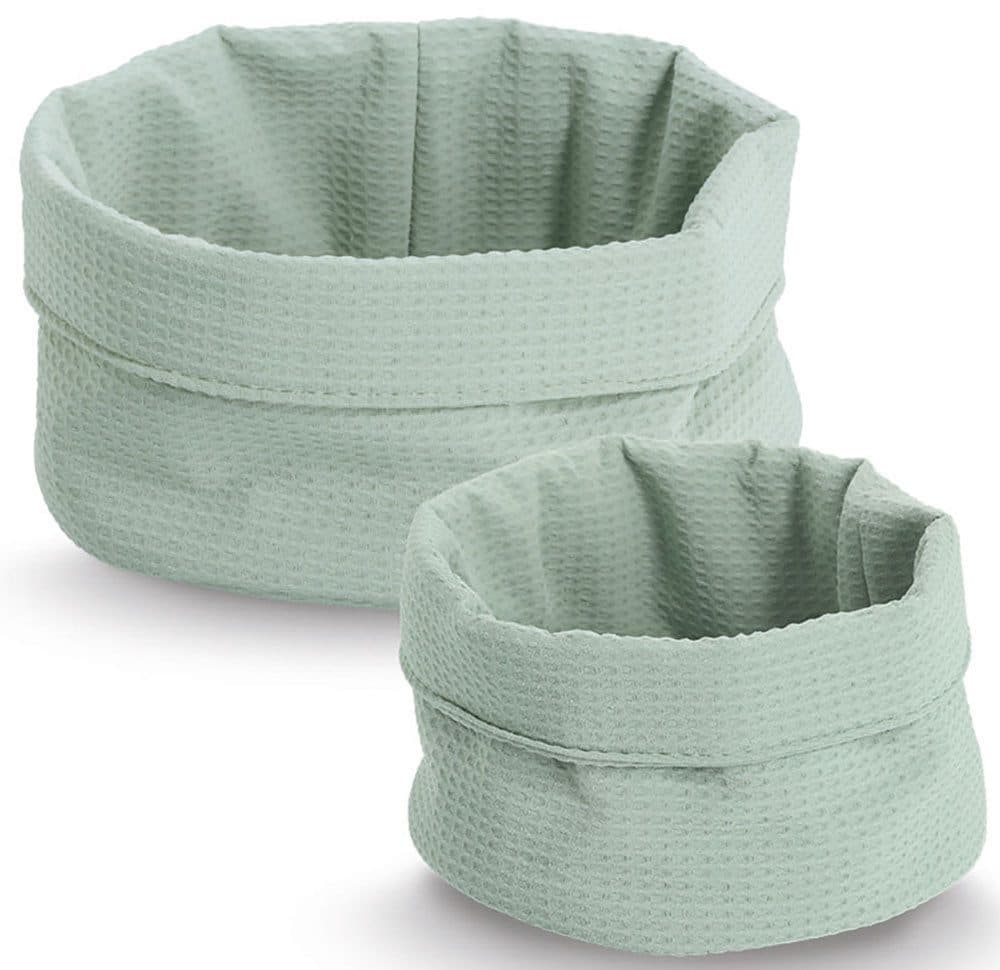 ZELLER PRESENT Aufbewahrungskorb Waffelpiqué 2-tlg. Mint