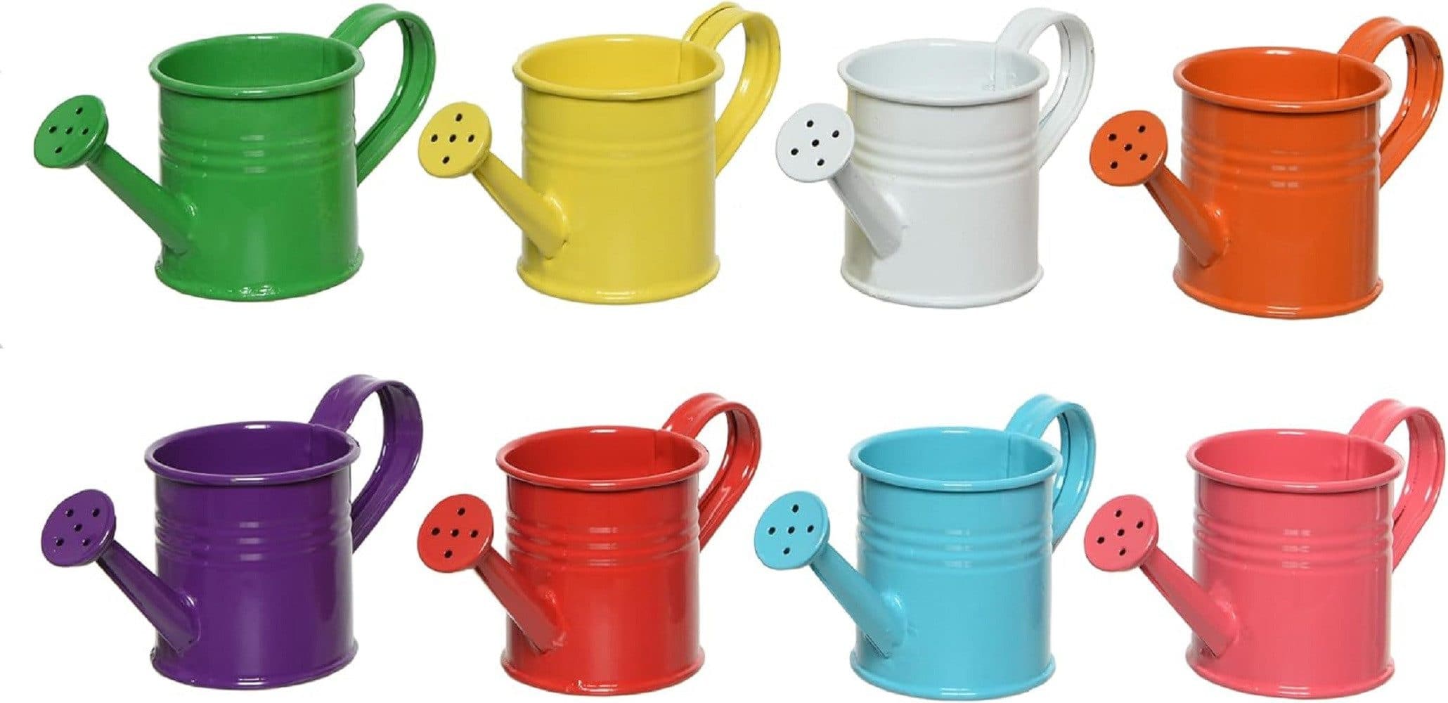 Decoris Mini Blumentopf Metall 8er Set Bunt