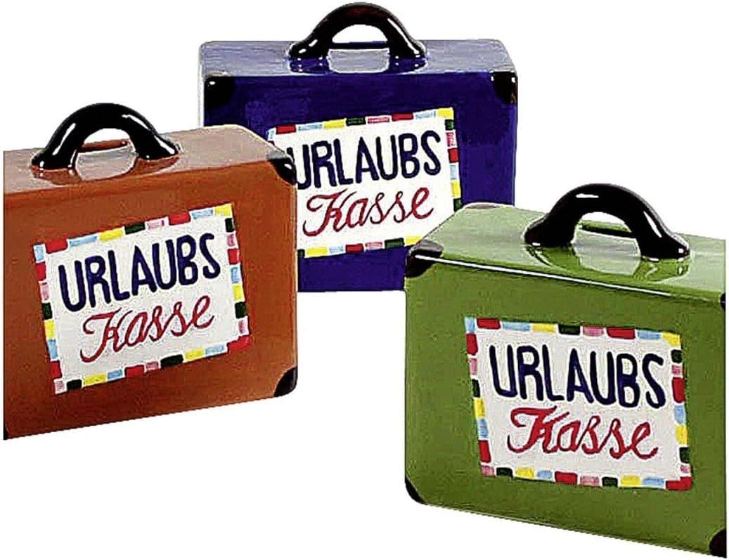 WieWin Spardose Urlaubskasse Keramik mit Schloss