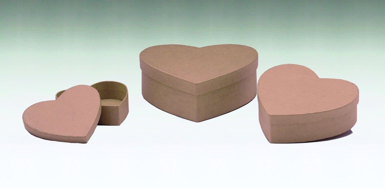 Glorex Aufbewahrungsbox Herzform Pappe Natur