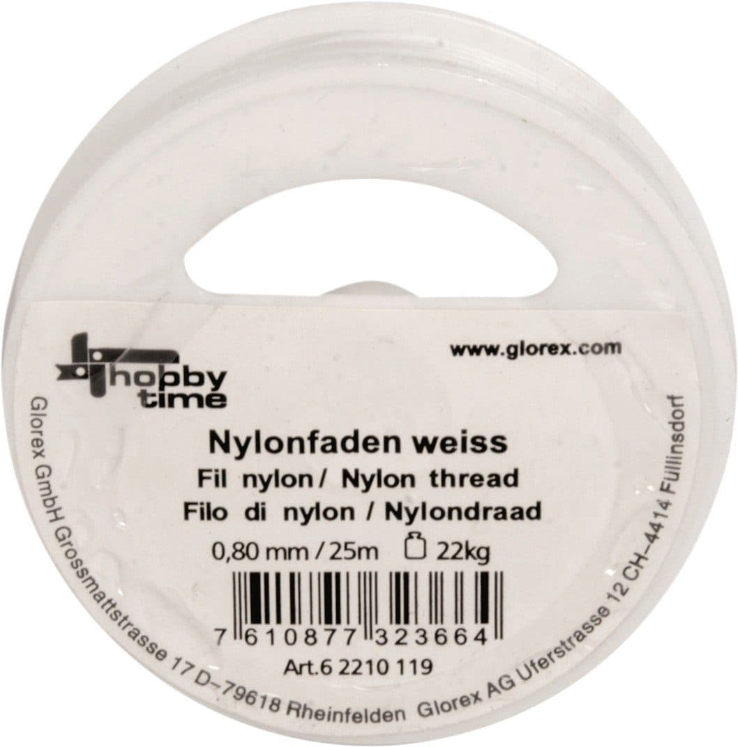 Glorex Nylonfaden Weiß 0,80 mm 25 m
