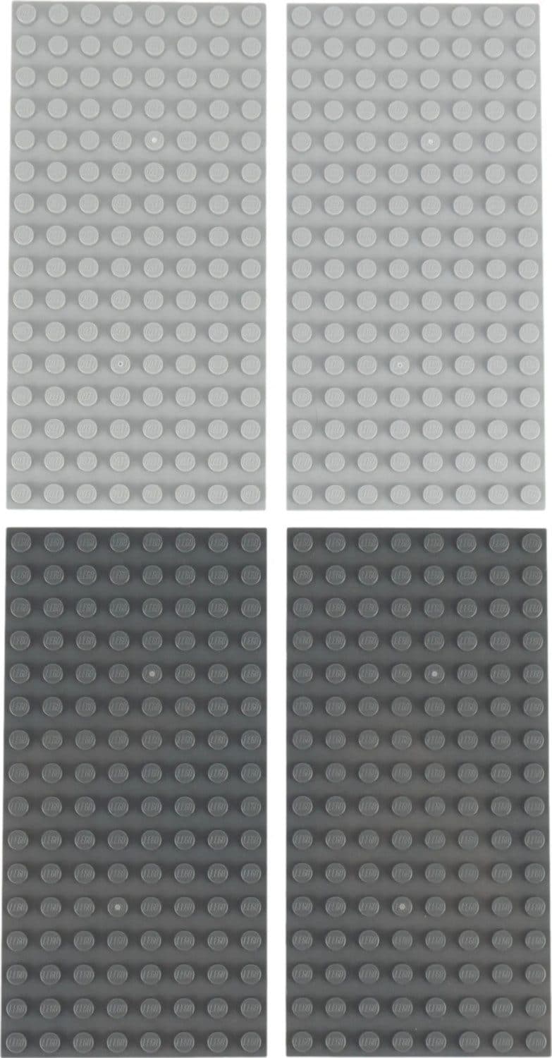 Bauplatten aus ABS, LEGO-Stil, Hellgrau und Dunkelgrau