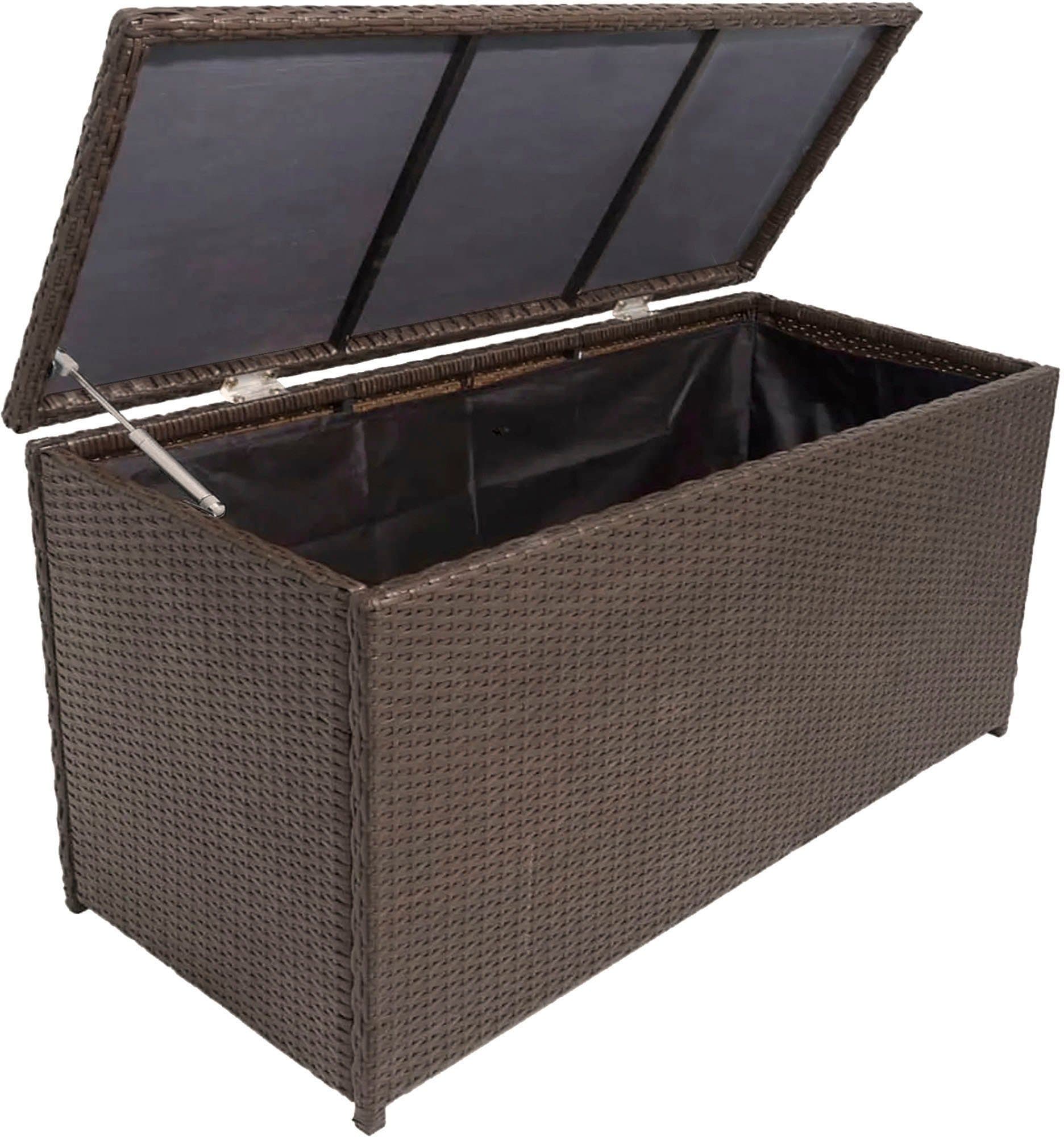 Garden Pleasure Auflagenbox PATRAS Grau Wetterfest mit Gasdruckfeder