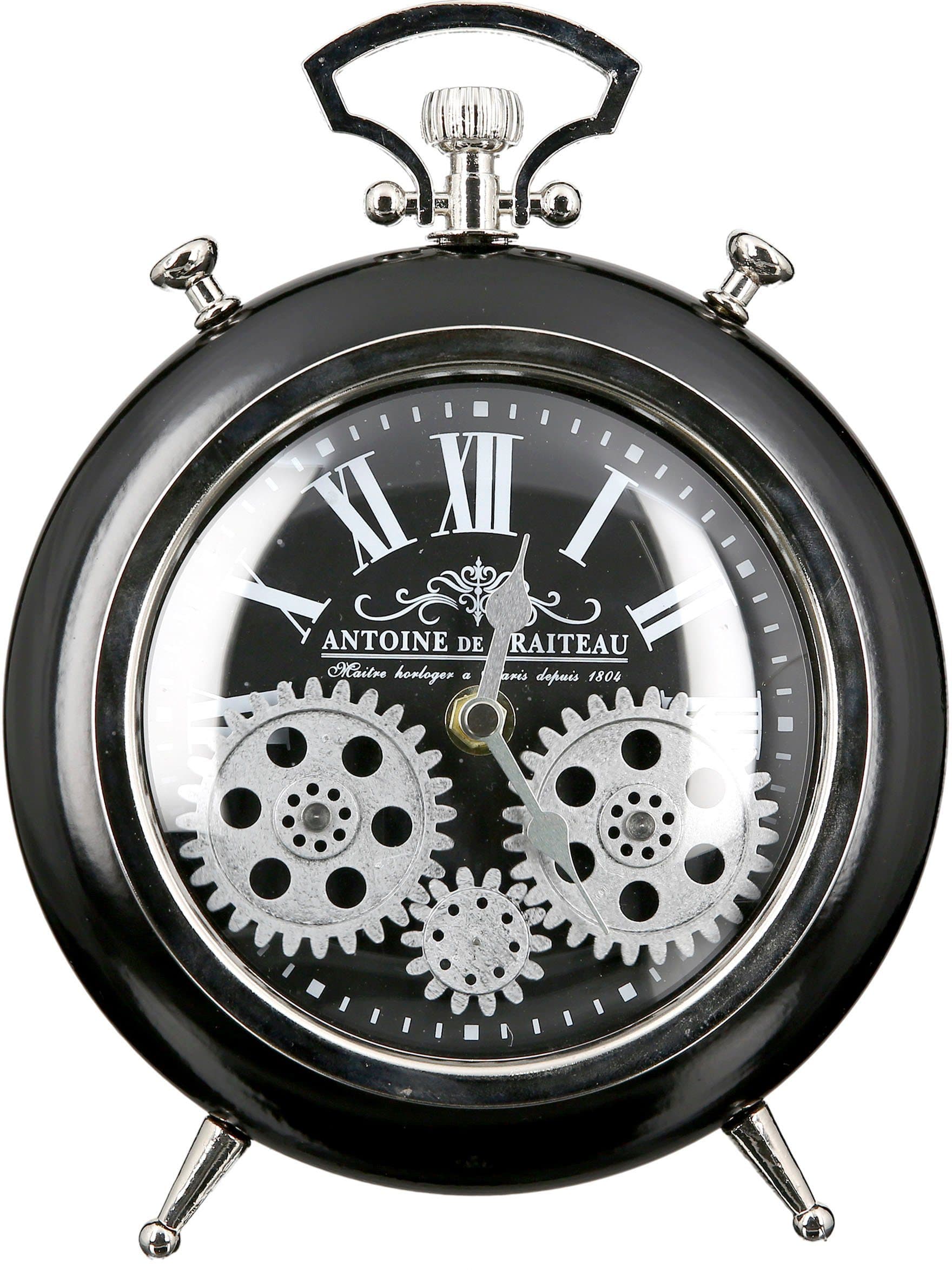 Casablanca by Gilde Standuhr Transmission Schwarz/Silber Wecker-Form Römische Ziffern