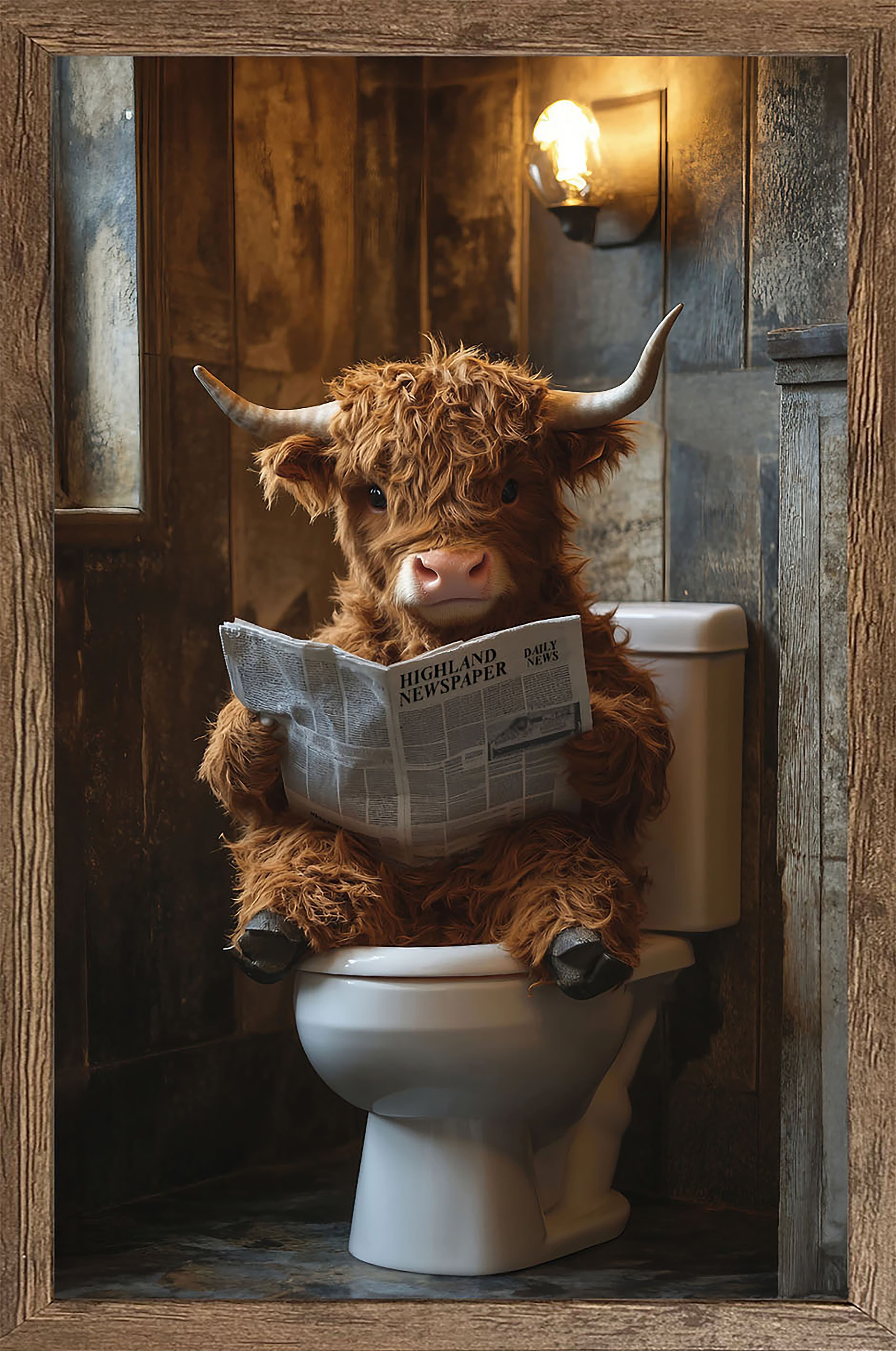 Bönninghoff Bild mit Rahmen Hochlandrind Humor Tiere