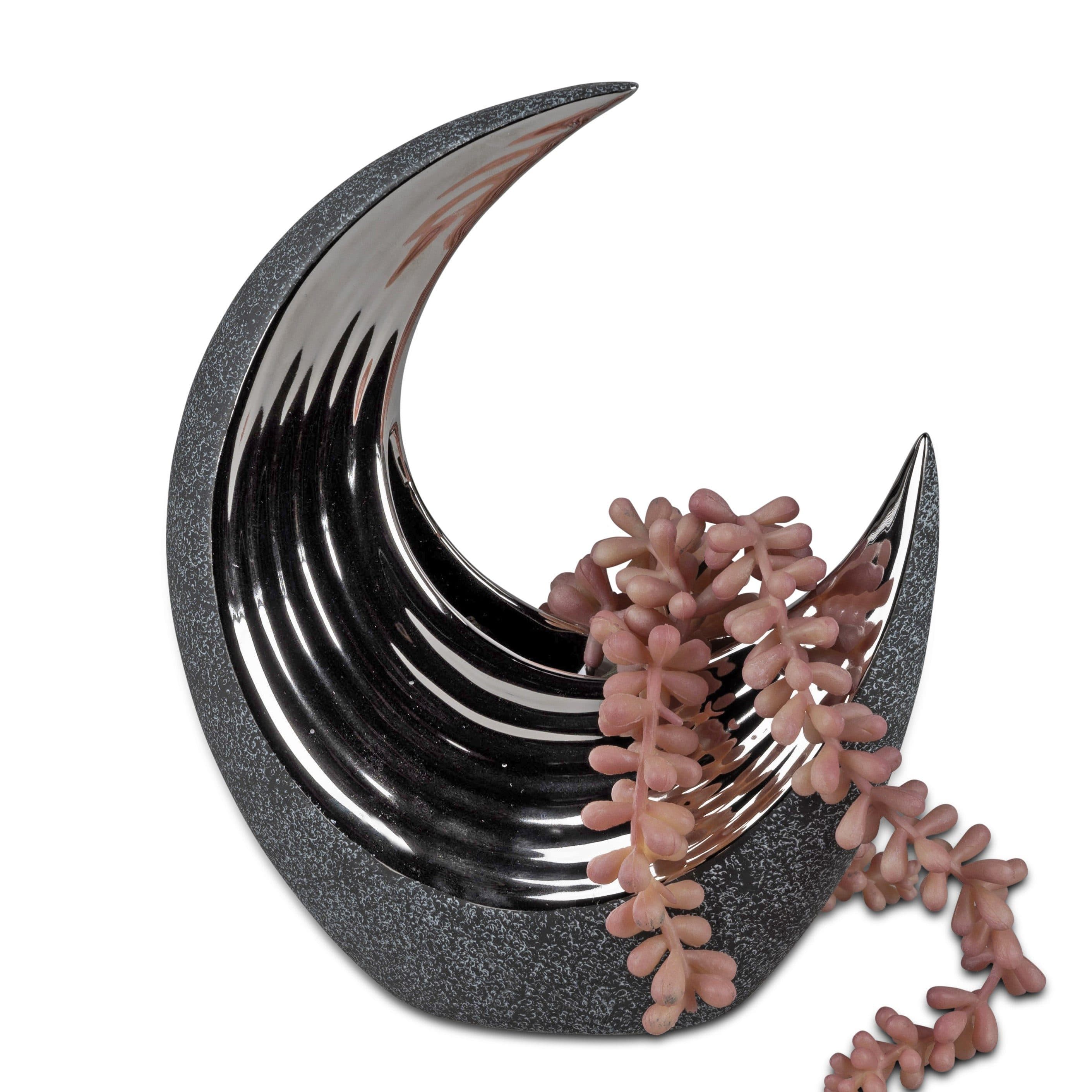 formano Dekovase Anthrazit Mondform Grau Silber