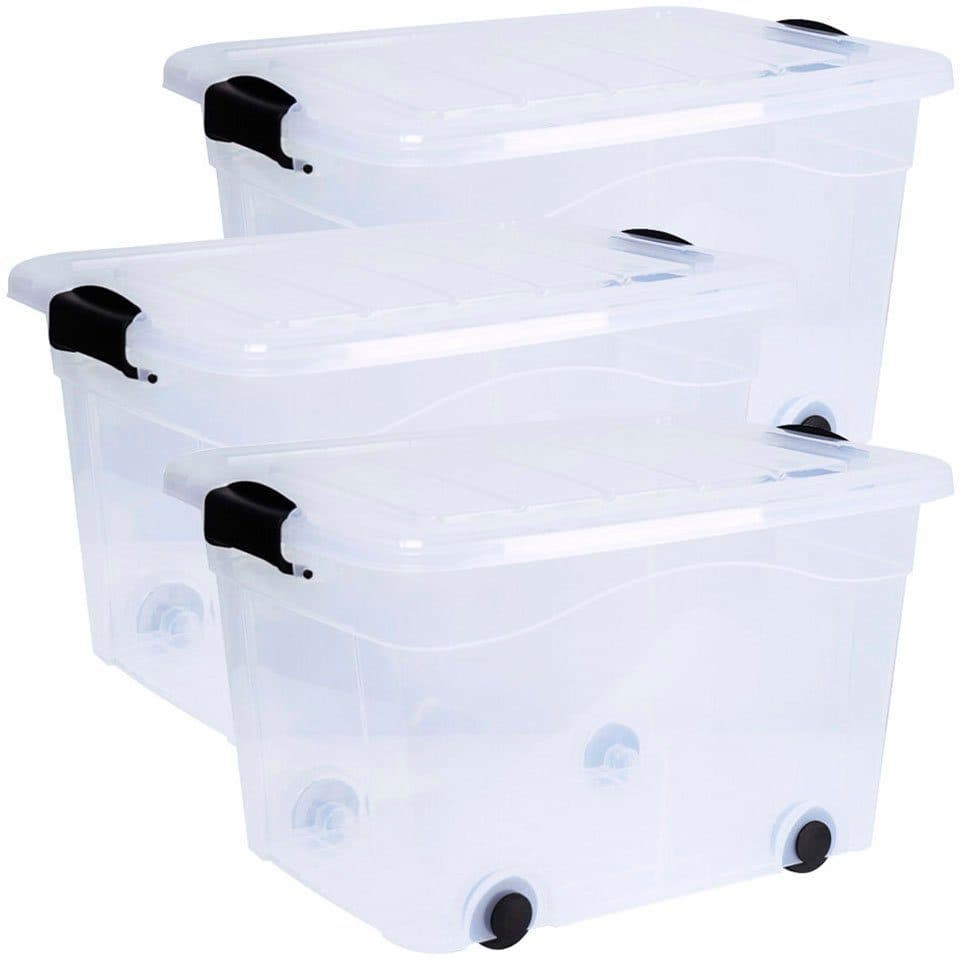 Siena Home Aufbewahrungsbox Anzio (3 St) mit Rollen Kunststoff