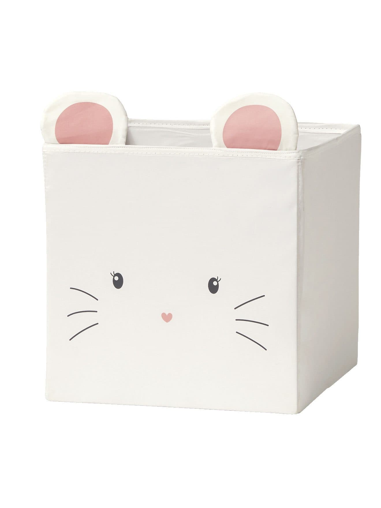 vertbaudet Aufbewahrungsbox 3er-Set Kinderzimmer Rosa/Weiß Polyester