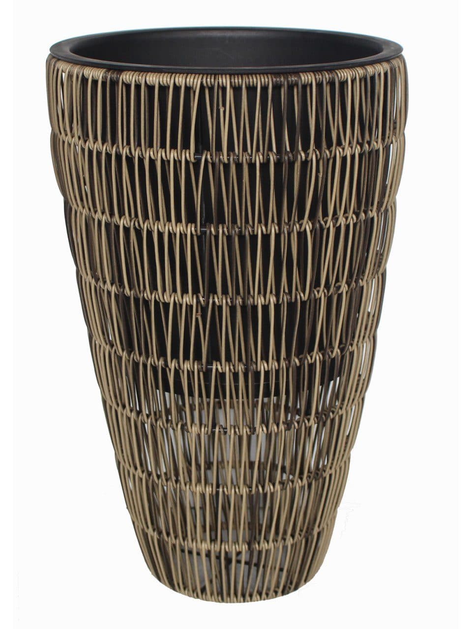 Trend Line Pflanztopf Polyrattan Braun mit Einsatz