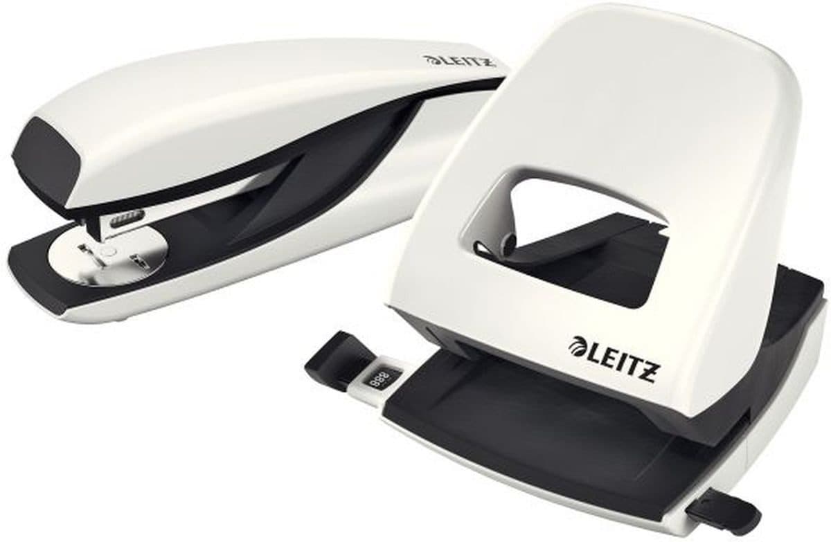 Leitz Tischaufsatz Locher NeXXt 5008 und Heftgerät NeXXt 5502 Set Perlweiß
