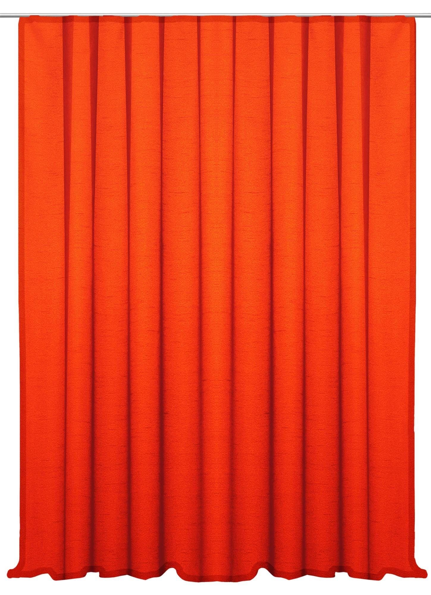 Haus und Deko Kräuselband Gardine Orange Seidenglanz