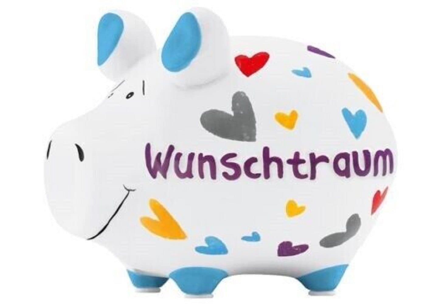 Wurm Spardose KCG Sparschwein Wunschtraum Keramik Weiß