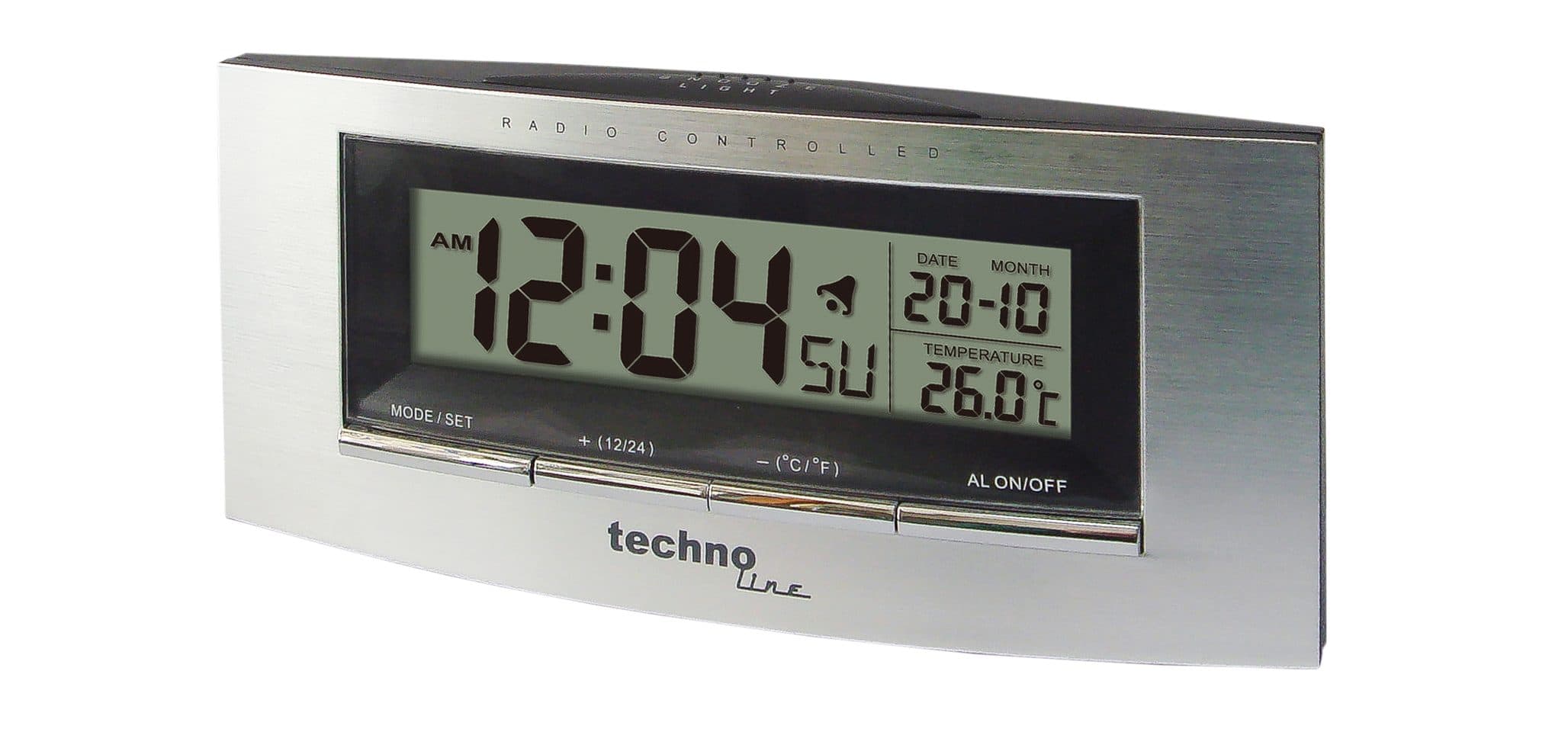 technoline Funkwecker WT 182 mit Innentemperaturanzeige Silber