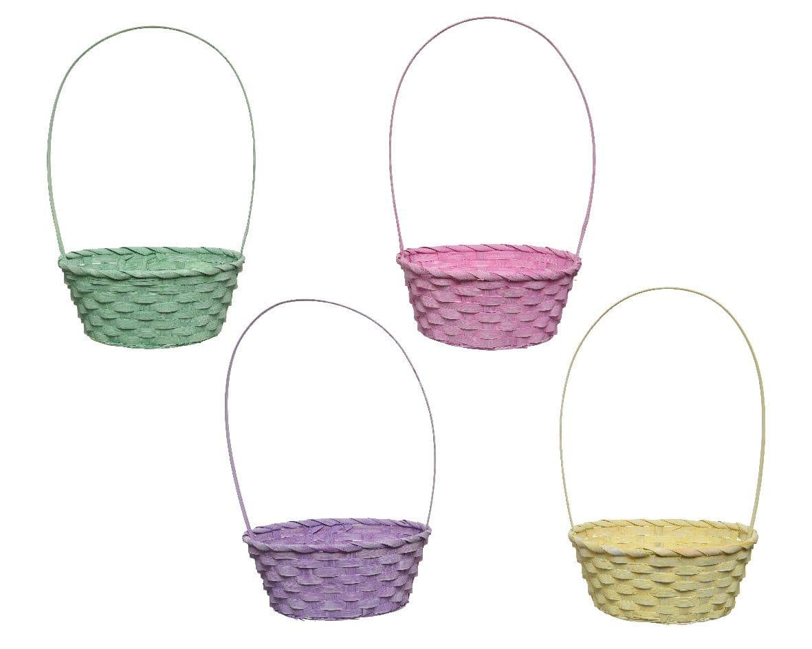 Kaemingk Dekokorb Bambus mit Henkel Bunt Sortiert