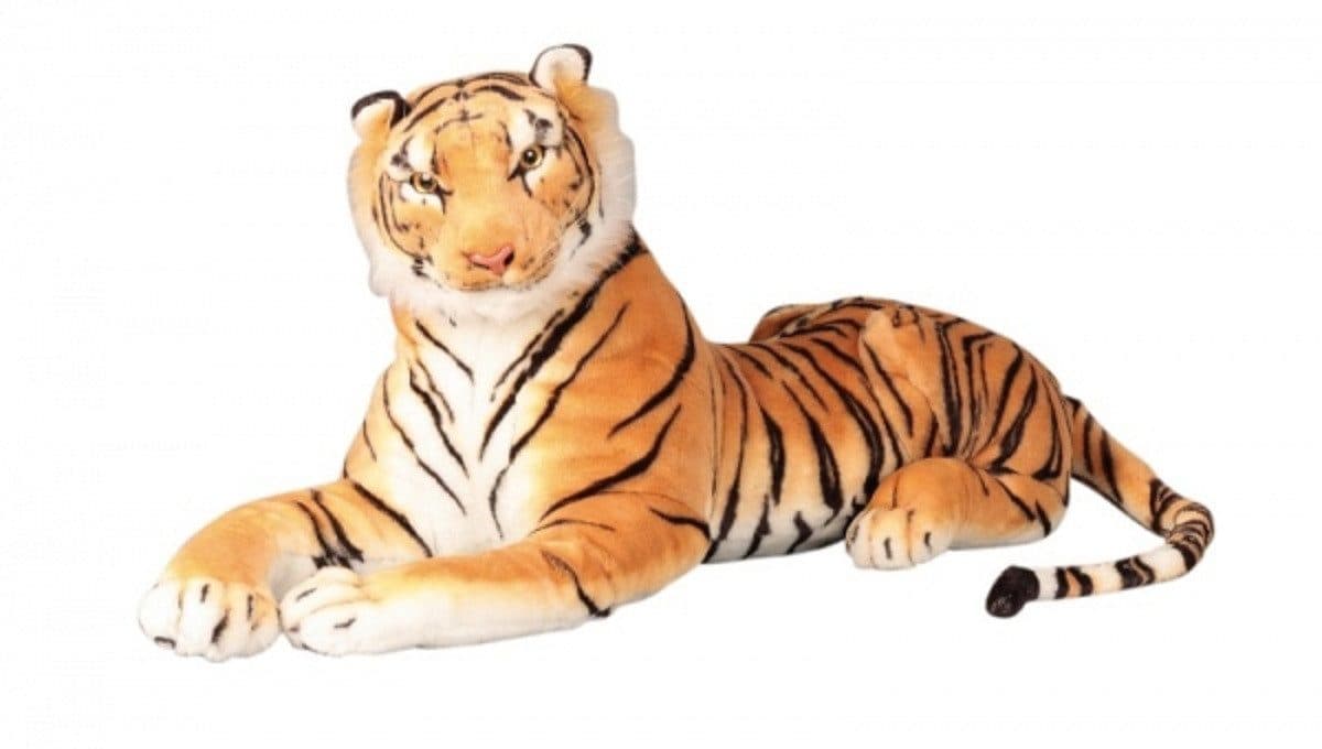 Geschenkestadl XXL Tiger Kuscheltier 110 cm Braun oder Weiß