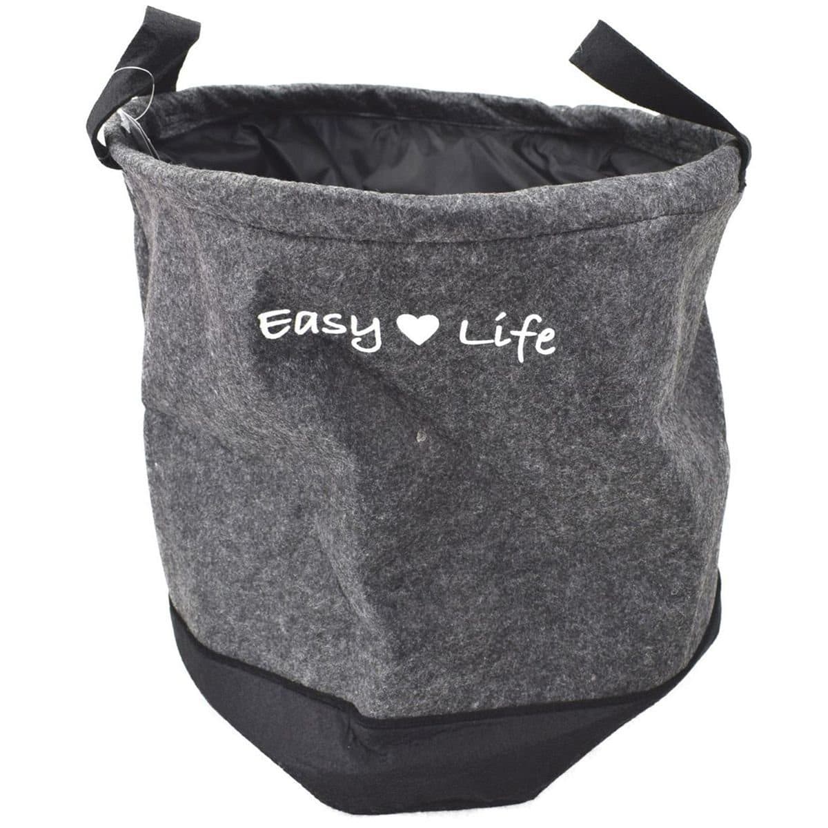OOTB Wäschekorb Easy Life Grau Filz Wäschesammler