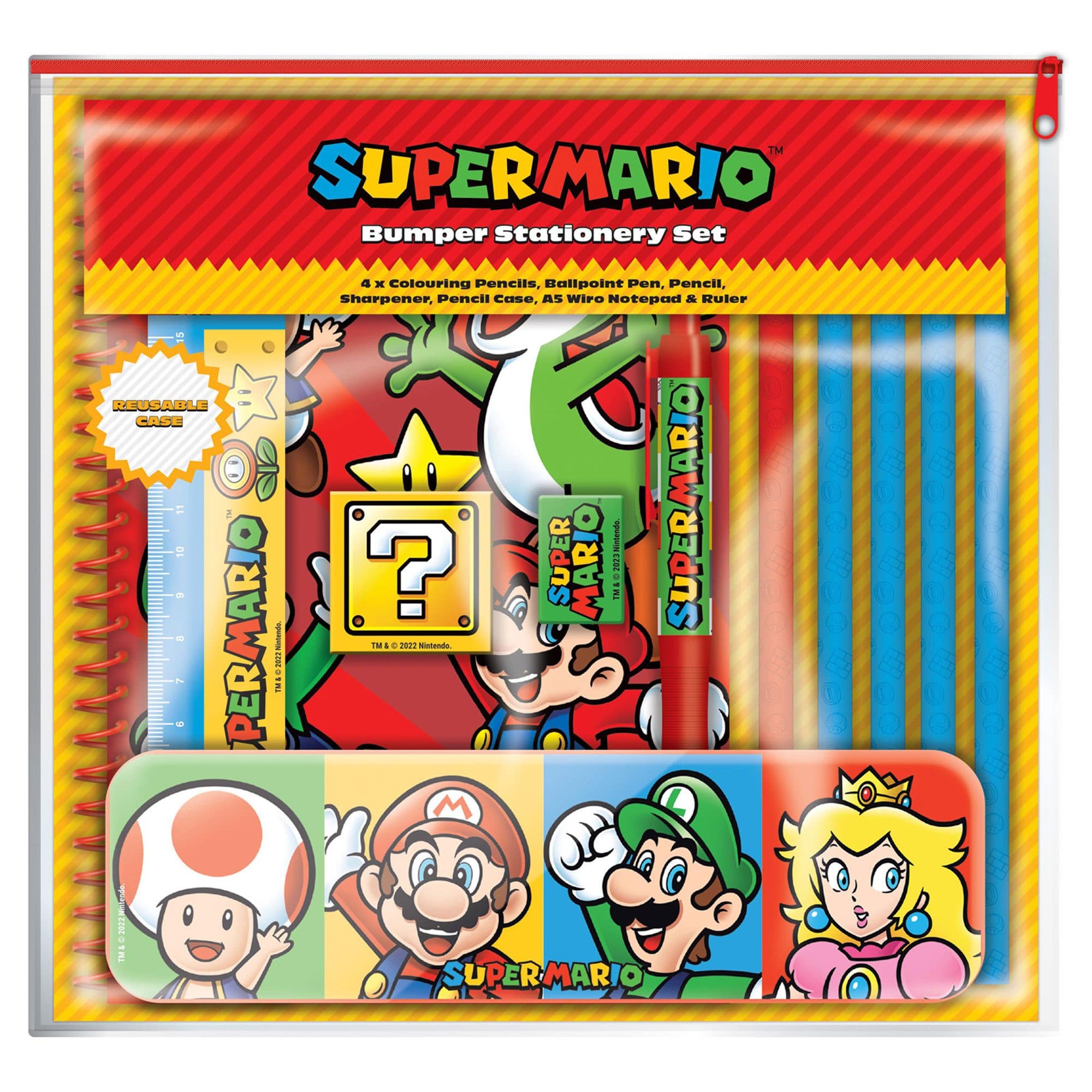 Super Mario Schreibwarenset Core Colour Block Geschenk-Set Bunt