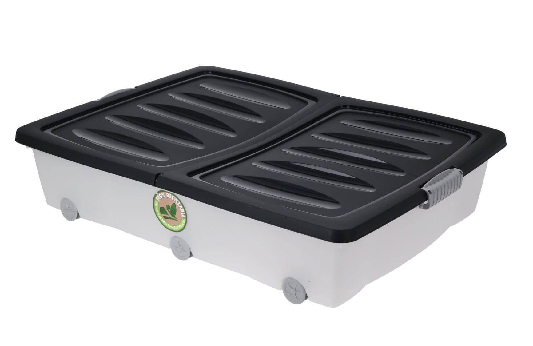 Spetebo Unterbettkommode 60 Liter Schwarz Kunststoff