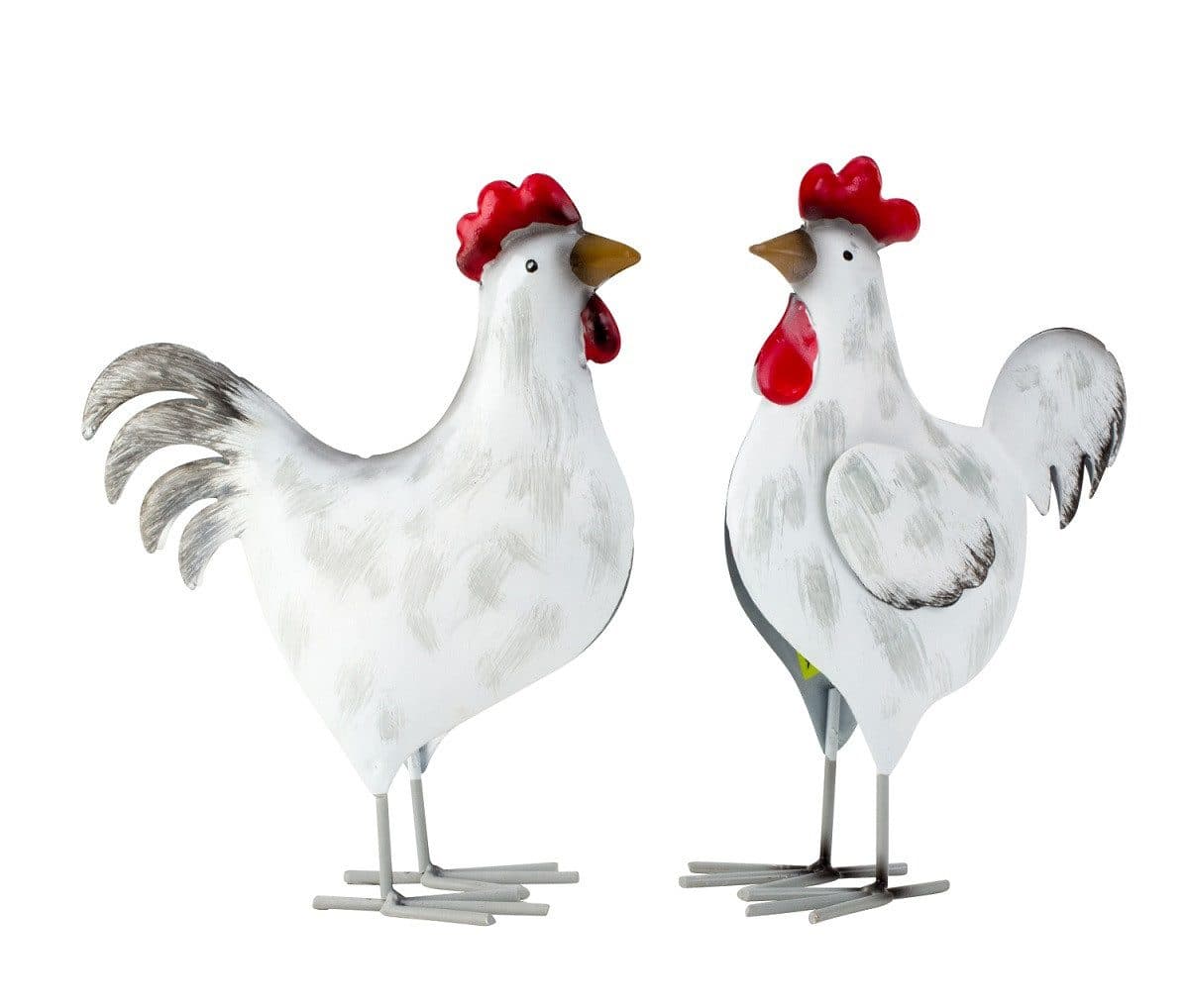 Geschenkestadl Tierfigur 2 Stück Metall Hahn und Henne