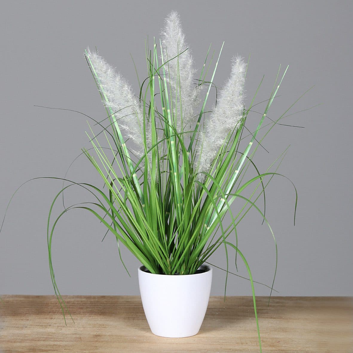 mucPlants Kunstgras im Topf ca. 38cm Weiß Grün