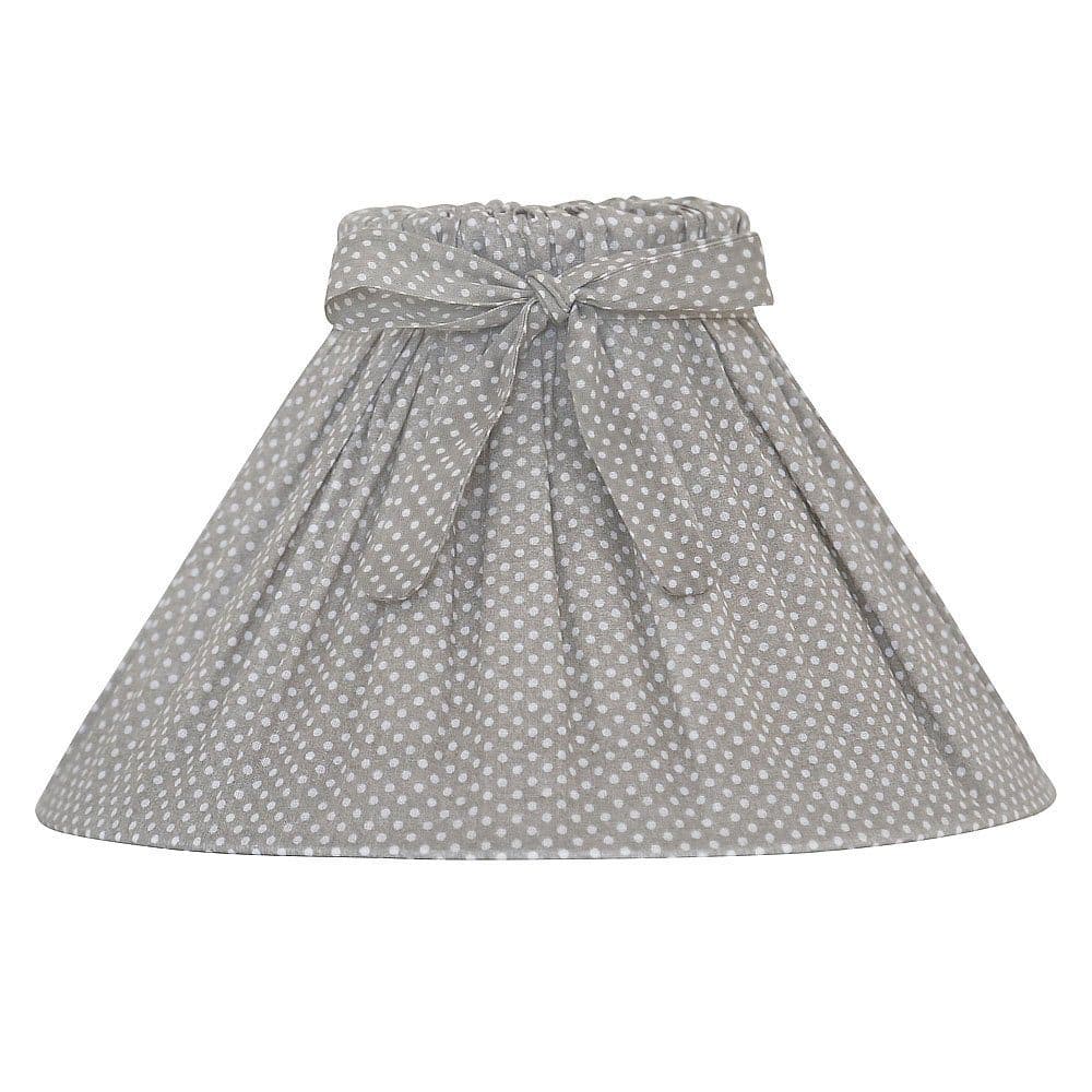 Grafelstein Lampenschirm Stine Grau Weiß Gepunktet mit Schleife