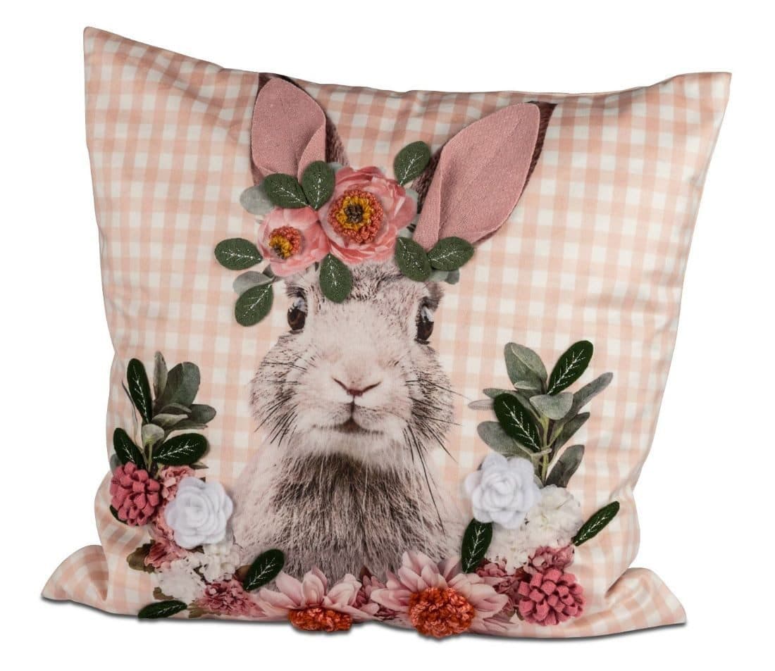 Formano Dekokissen bestickt Hase Polyester