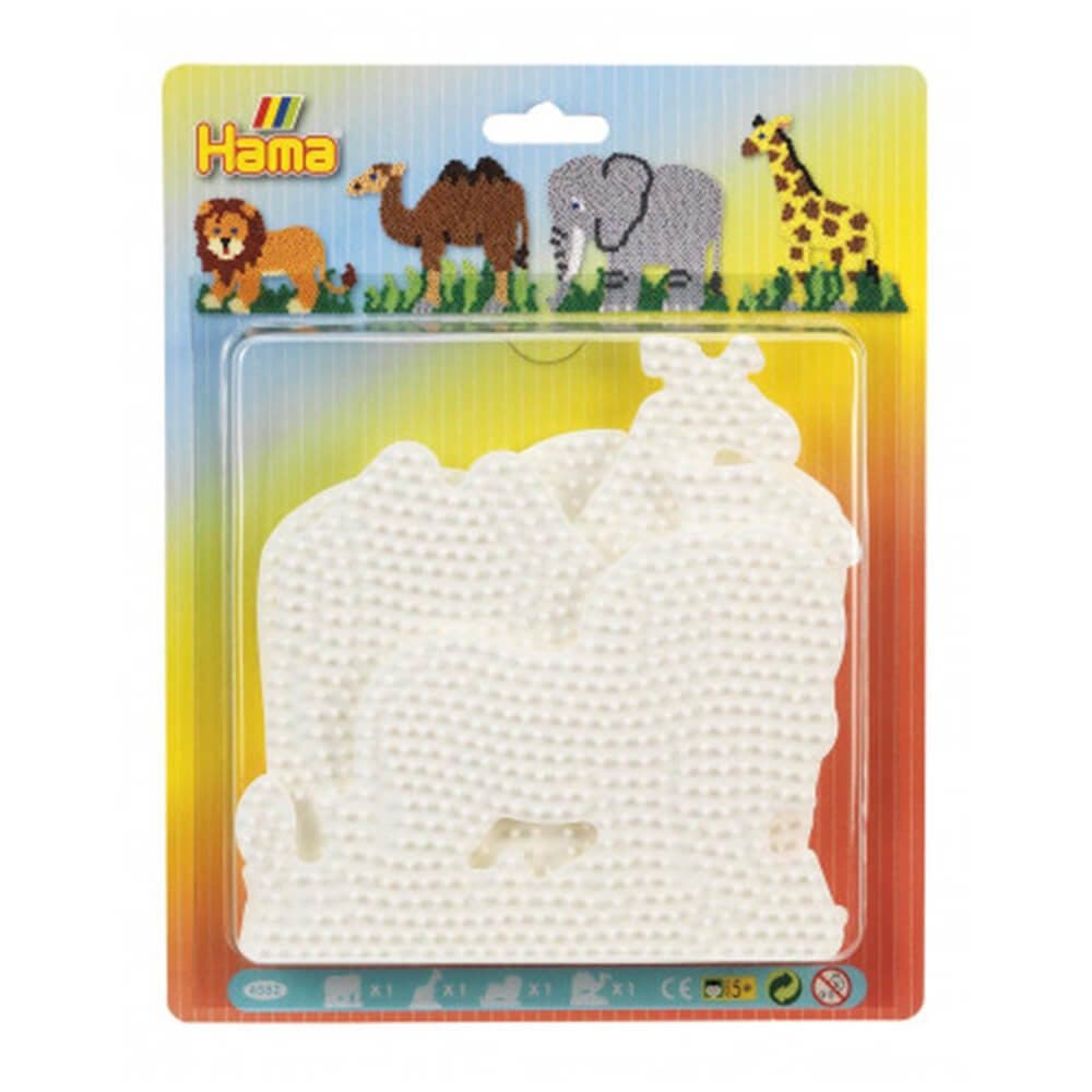Hama Bügelperlen Midi Set mit 4 Stiftplatten Elefant Giraffe Löwe Kamel