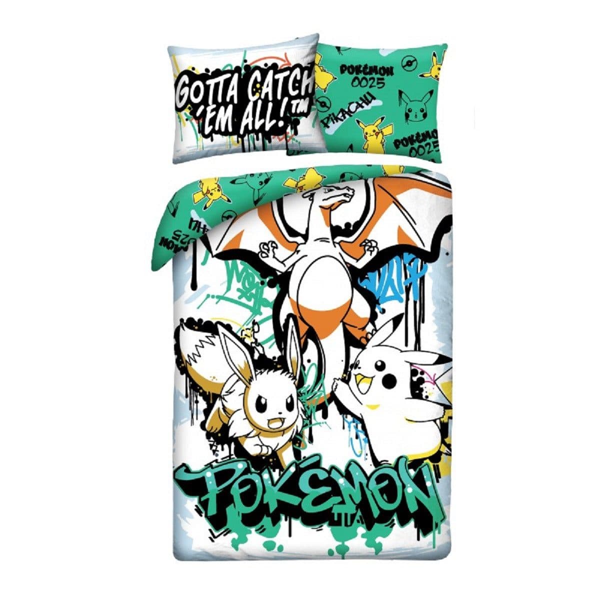 POKÉMON Bettwäsche Set 140x200 cm mit Kissenbezug