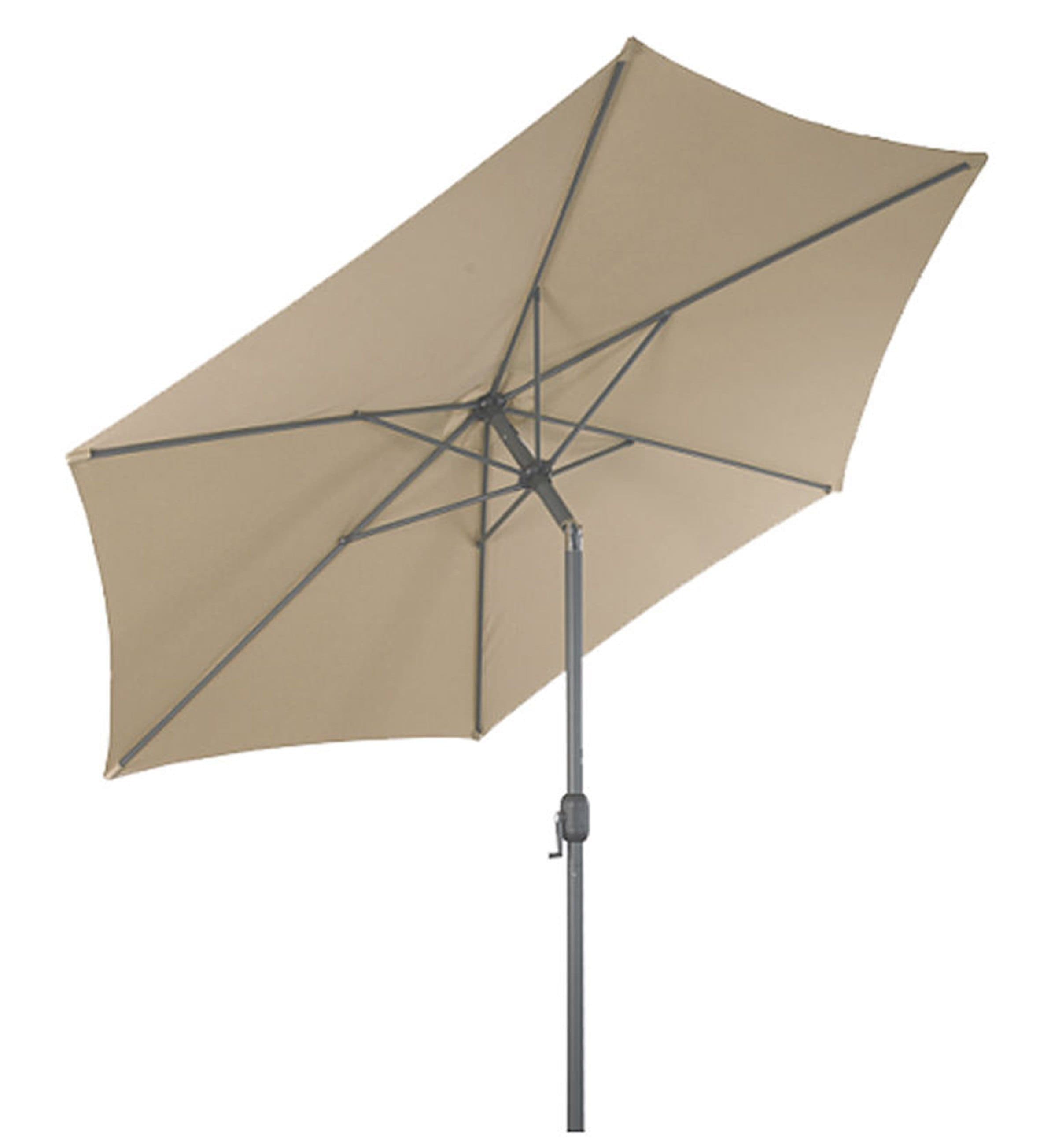Spetebo Sonnenschirm Alu 300 cm Beige mit Kurbel & Knickgelenk