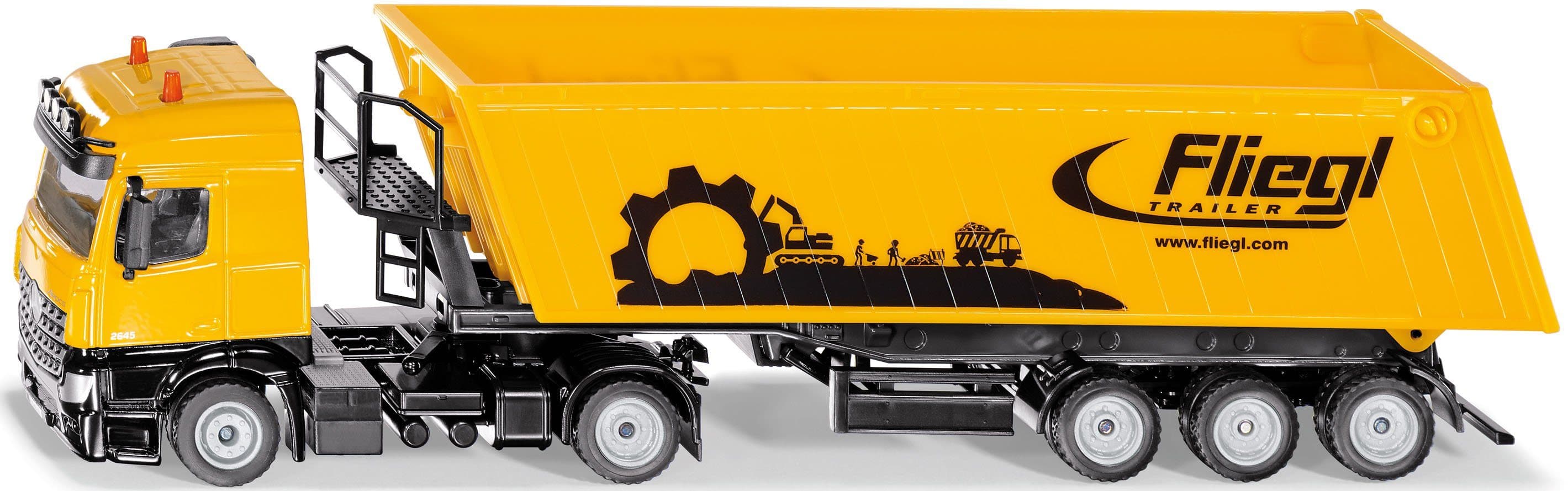 Siku Spielzeug-LKW SIKU Super Mercedes Actros mit Fliegl Muldenkipper (3537)