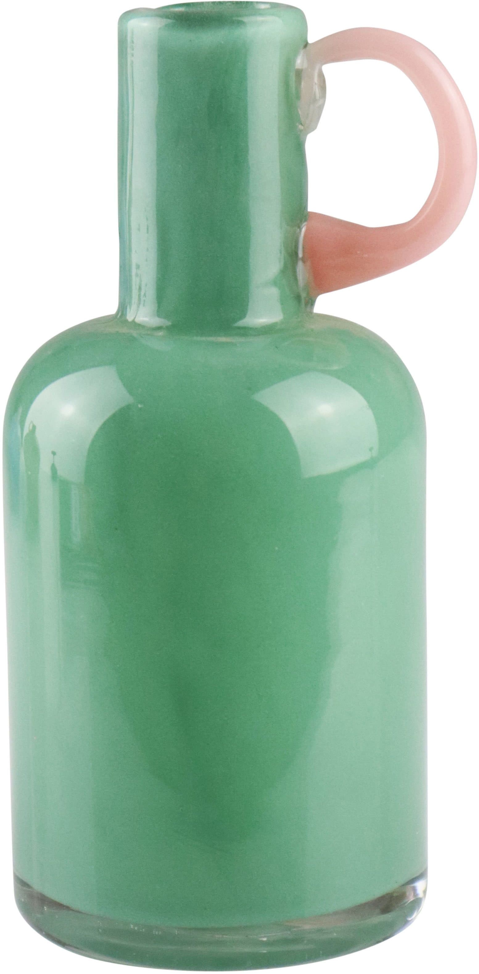 Dekovase AM DESIGN Grün mit Rosa Griff