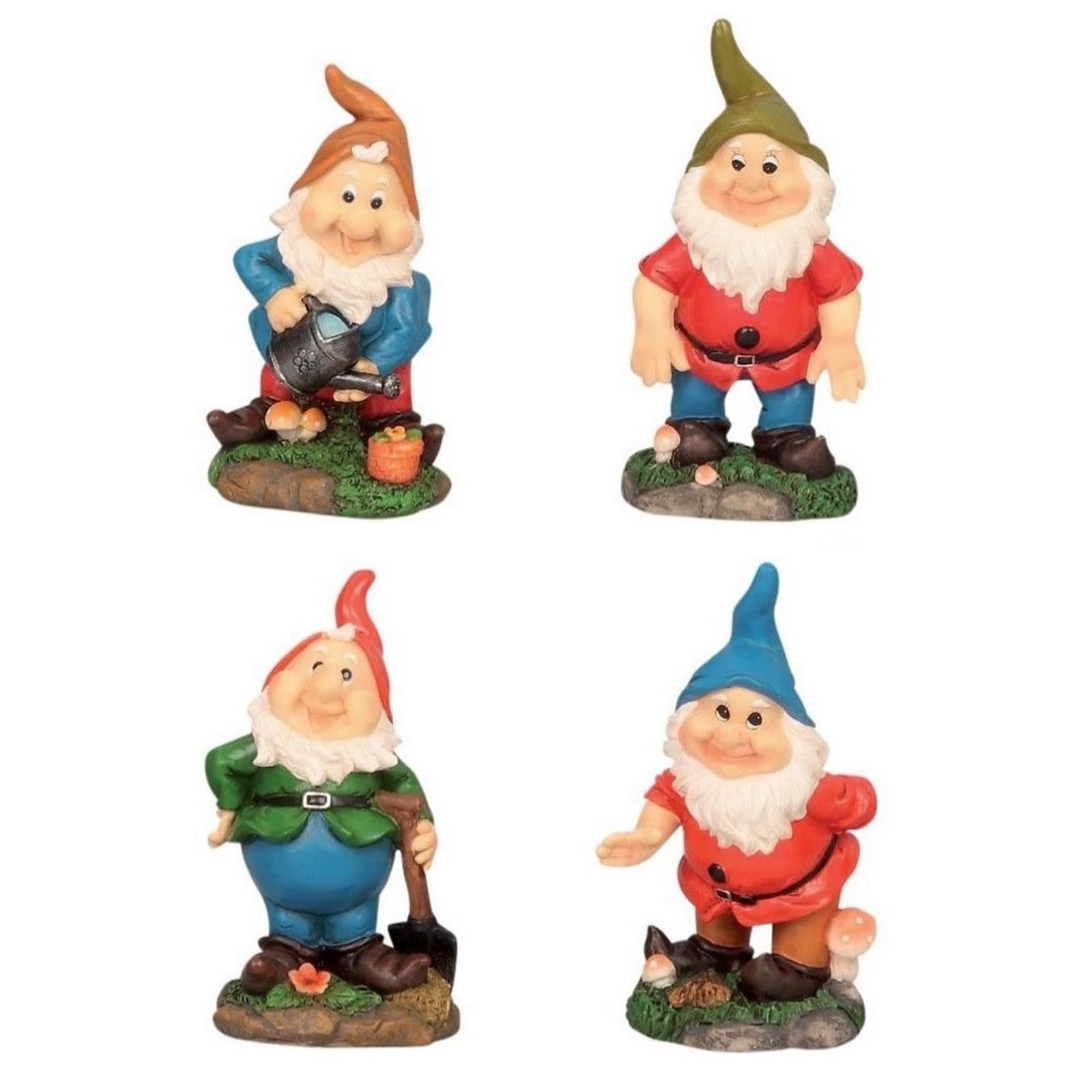 Geschenkestadl Gartenzwerg Set 4-tlg. Bunt Polystein