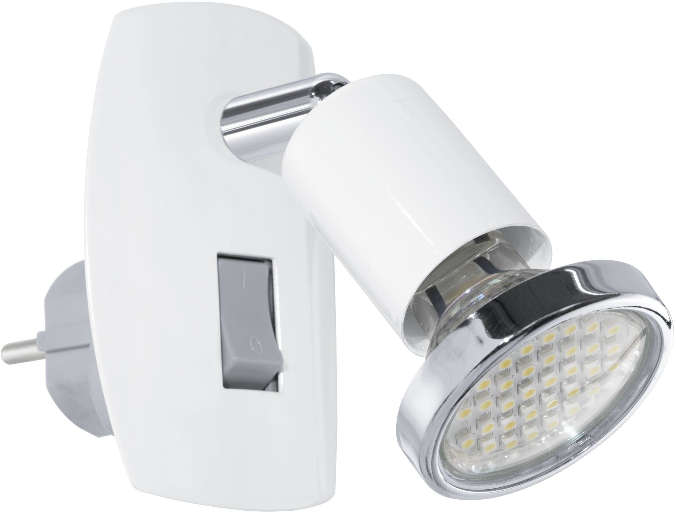 EGLO Steckdosenleuchte MINI 4 Steckerlampe Stahl GU10 1X2,8W IP20