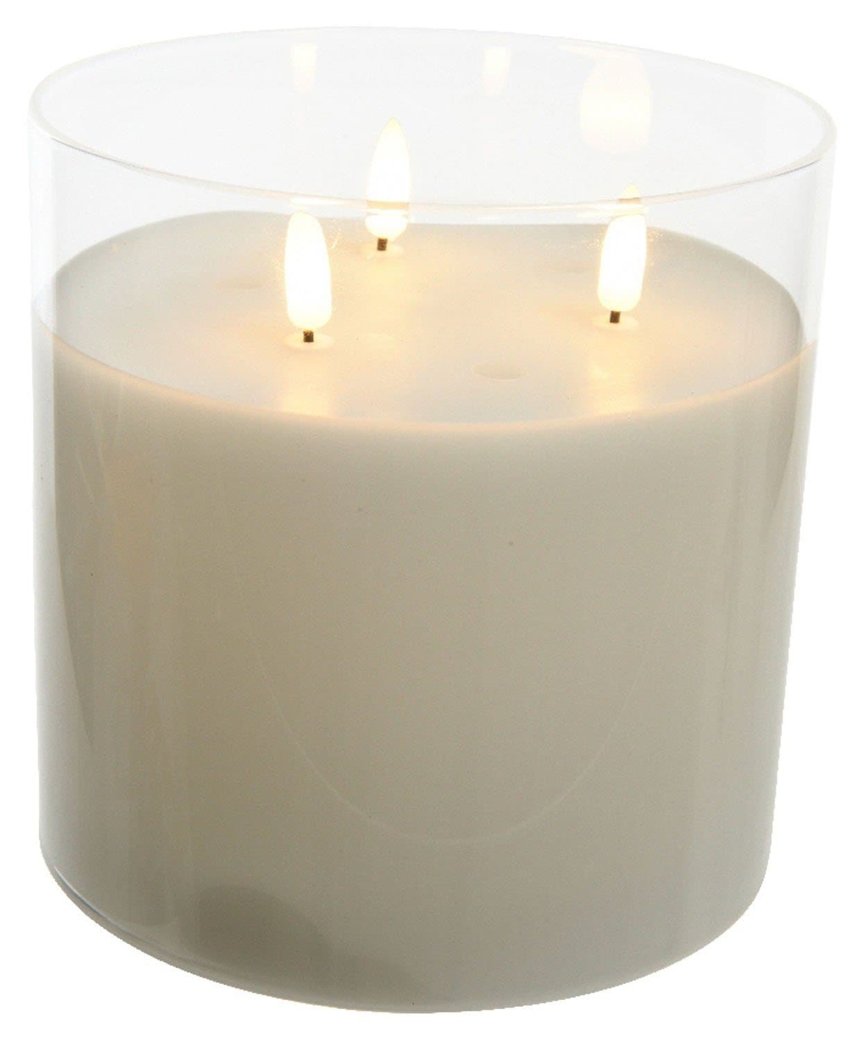 Kaemingk LED-Kerze EMEFLA Batteriebetrieben 13x15cm Echtwachs