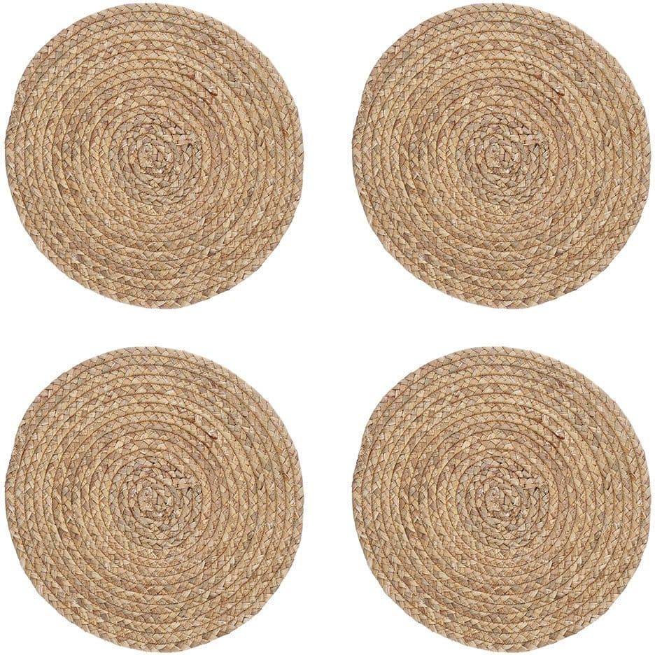 Zeller Present Platzset 4-tlg. Wasserhyazinthe Beige Rund 38cm