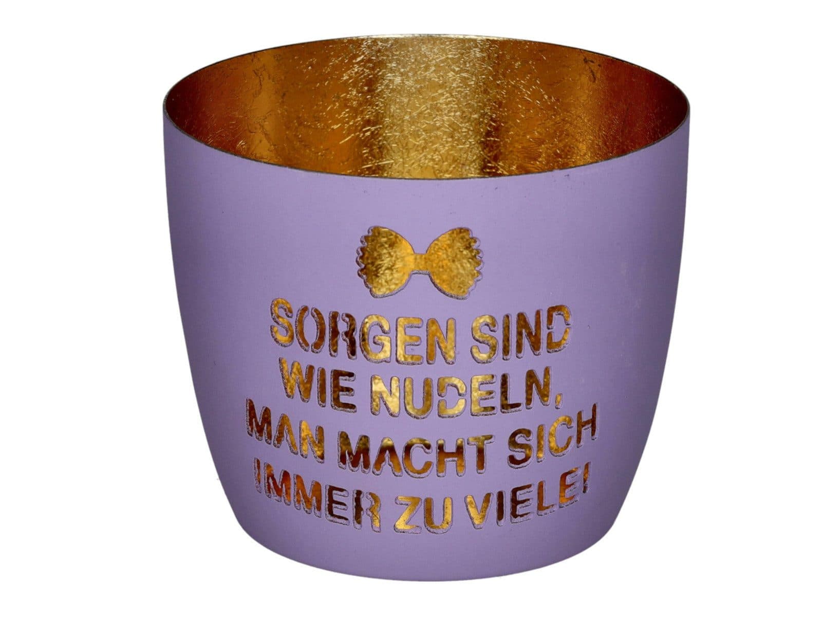 Giftcompany Windlicht Madras Nudeln Lila/Gold