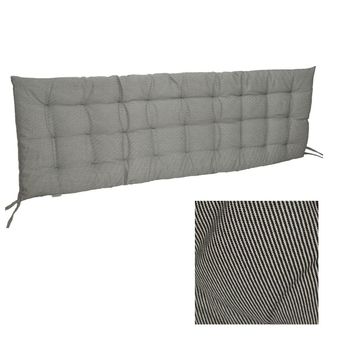 Marabellas Shop Sitzkissen Bankauflage 120 cm Braun/Grau Gestreift