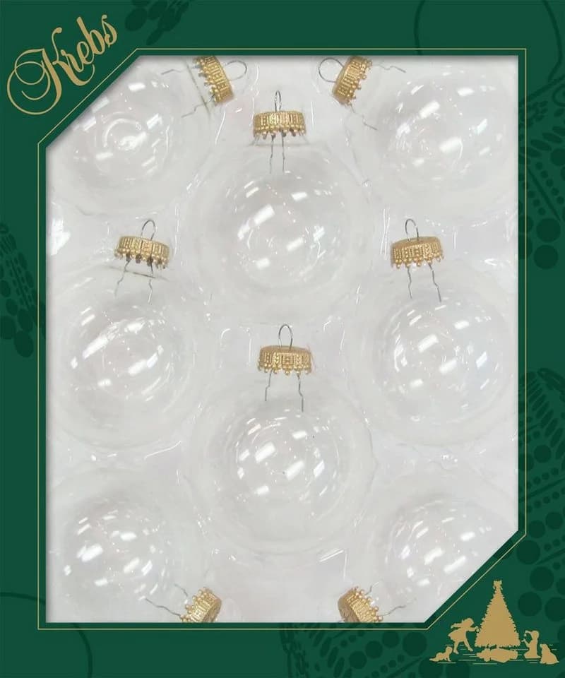 Krebs Glas Lauscha Weihnachtsbaumkugel 8-tlg. Gold 7 cm Glas