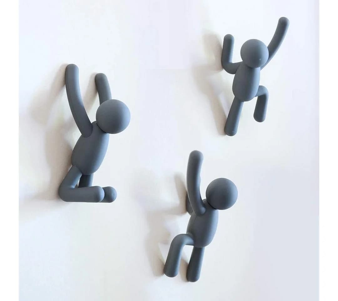 Umbra Buddy Wandhaken-Set 3-er Set Dunkelgrau Kunststoff